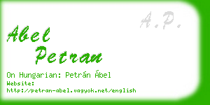 abel petran business card