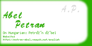 abel petran business card